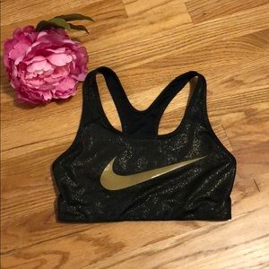 Nike gold glitter sports bra
